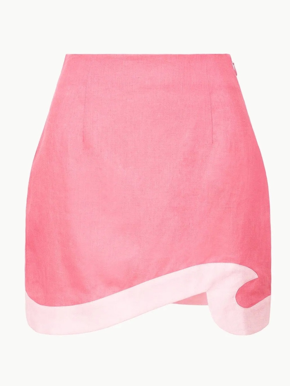 💕 STAUD Leandro mini skirt coral paradise pearl pink NEW size 2 XS linen cotton